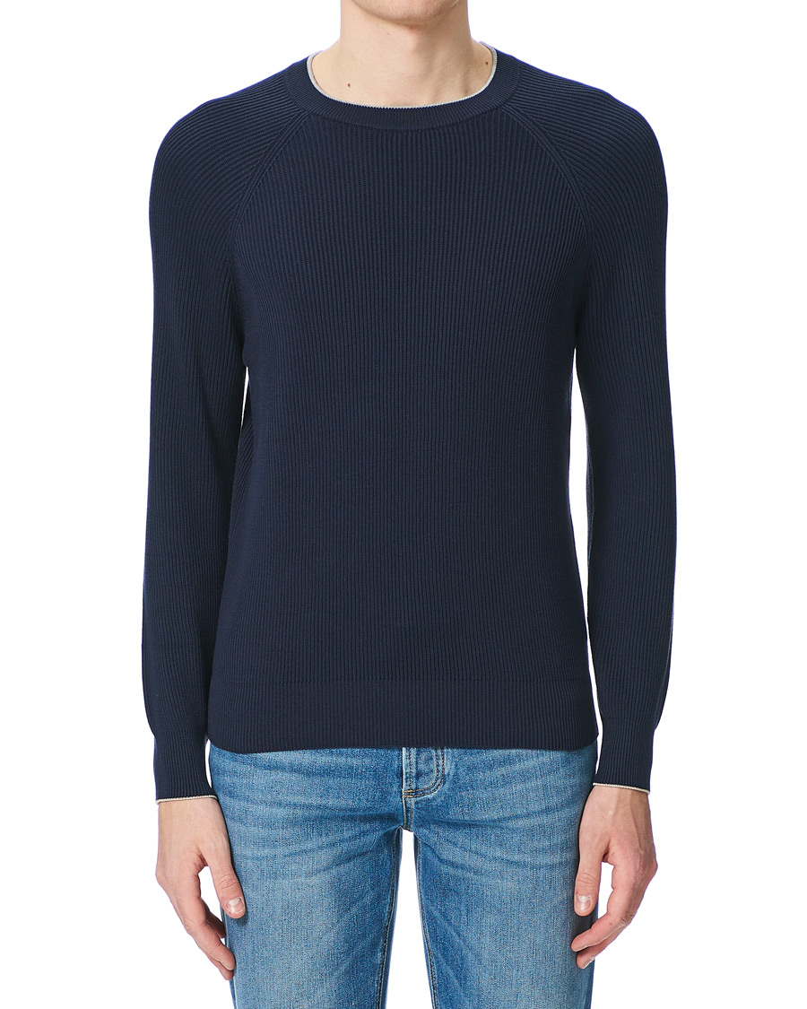 Heren | Truien | Brunello Cucinelli | Rib Stitch Navy