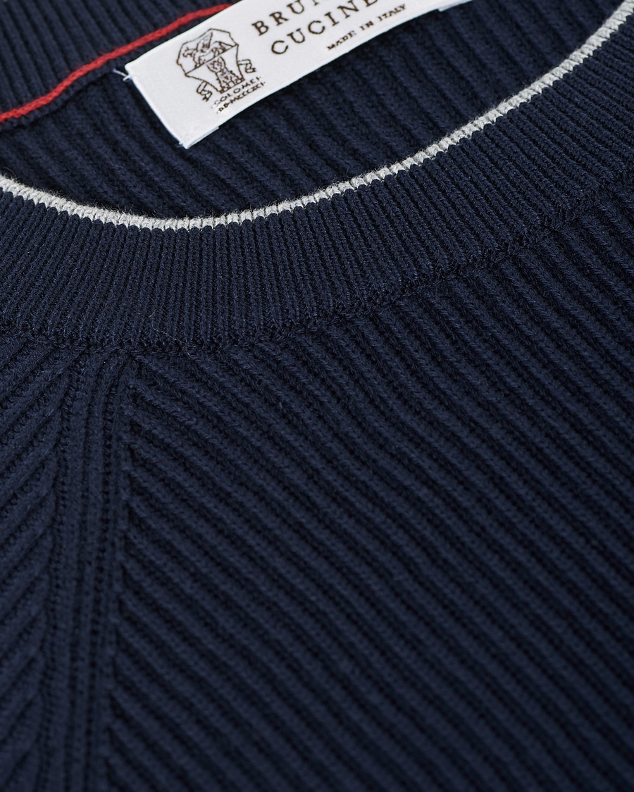Heren | Truien | Brunello Cucinelli | Rib Stitch Navy