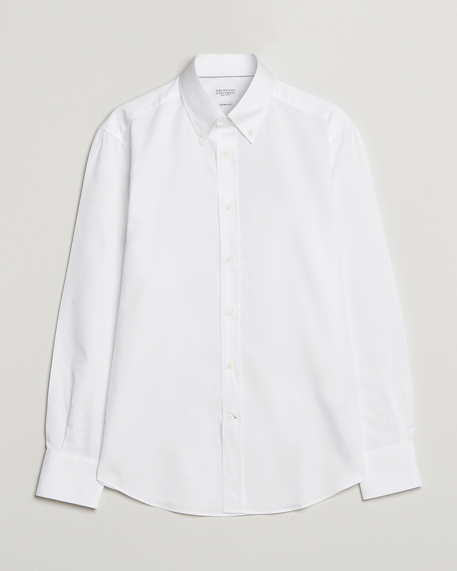 Heren | Overhemden | Brunello Cucinelli | Slim Fit Button Down Shirt White