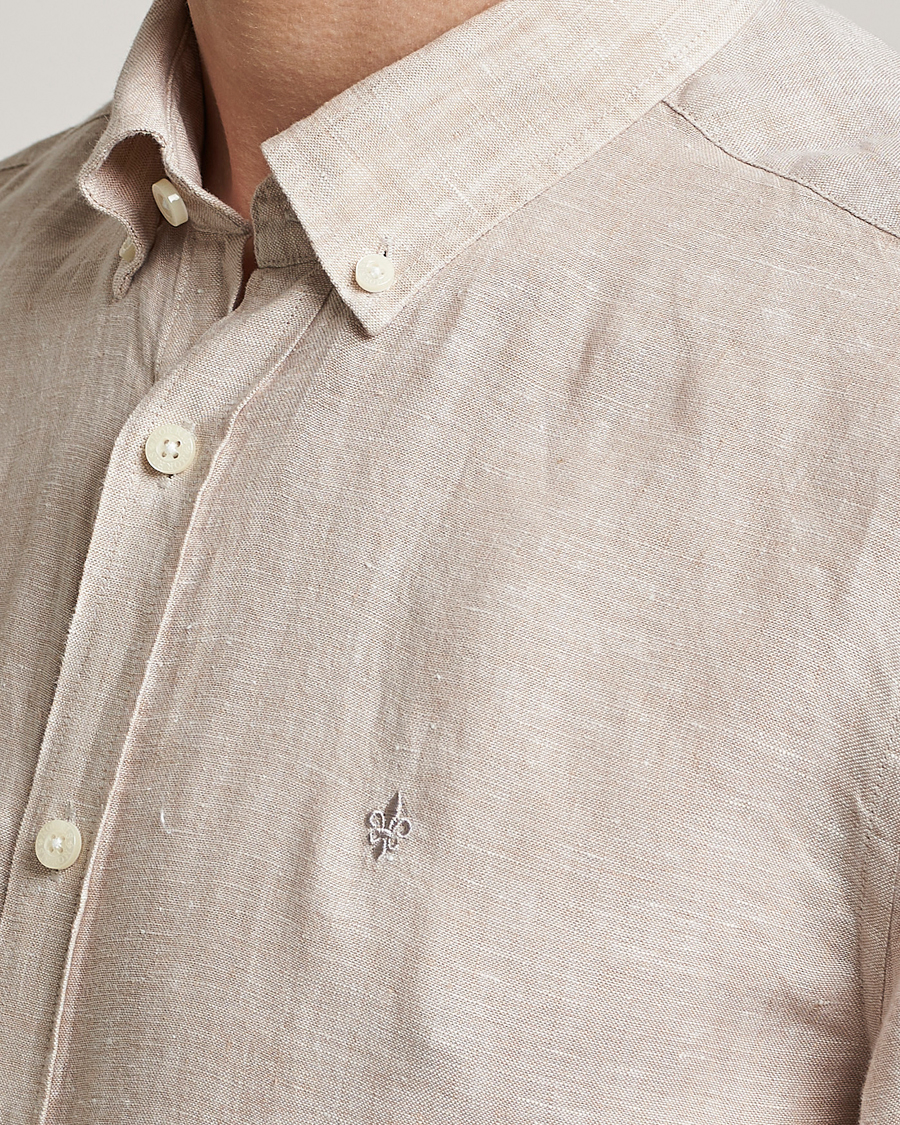 Heren | Overhemden | Morris | Douglas Linen Button Down Shirt Khaki