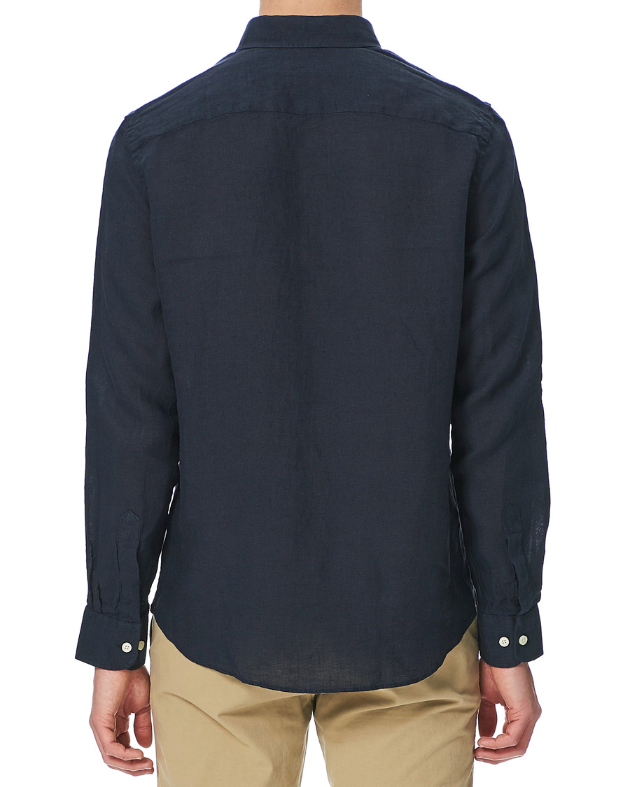 Heren | Overhemden | Morris | Douglas Linen Shirt Dark Navy