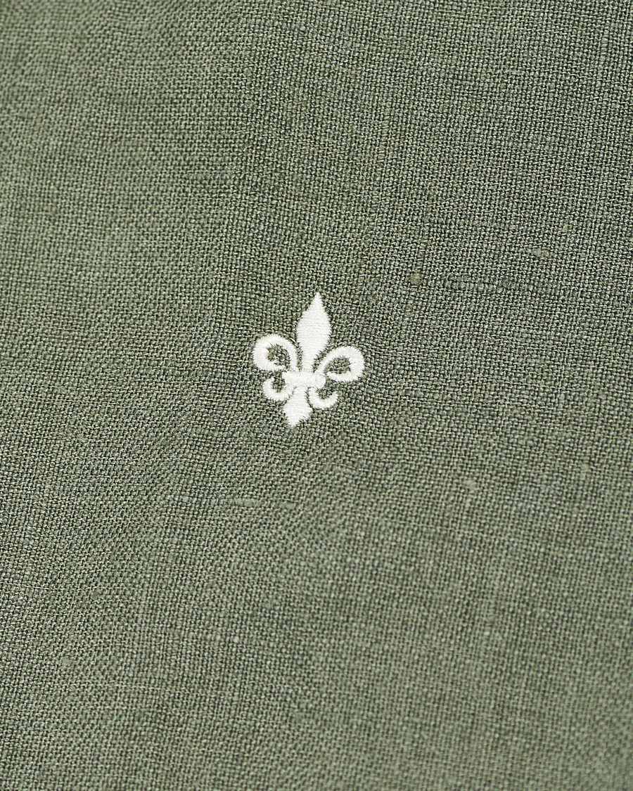 Heren | Overhemden | Morris | Douglas Linen Short Sleeve Shirt Olive