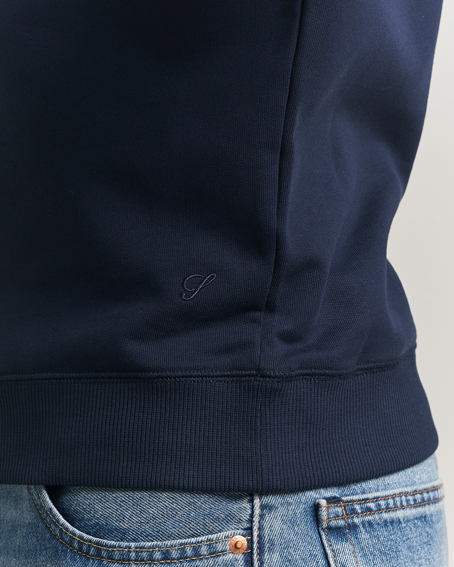 Heren | Truien | Stenströms | Cotton Collage Crew Neck Navy