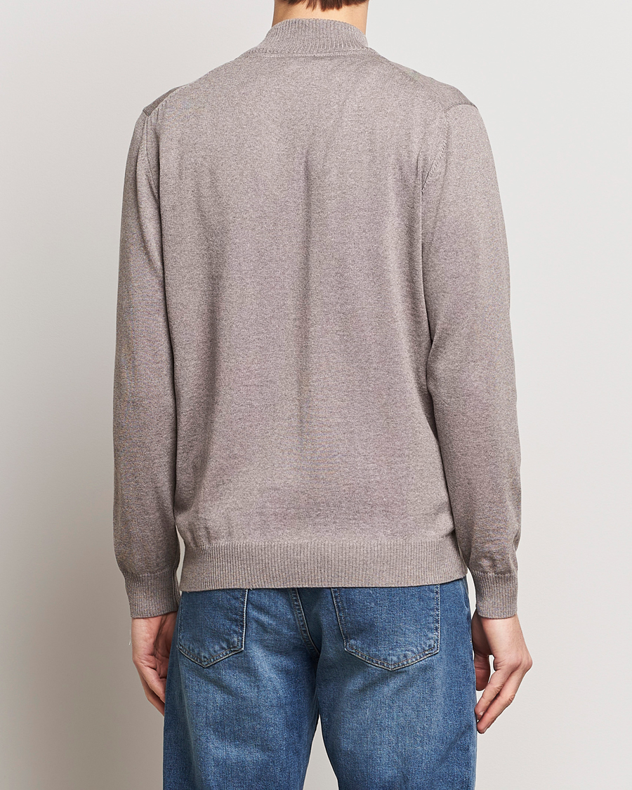 Heren | Truien | Stenströms | Merino Wool Full Zip Mud Brown
