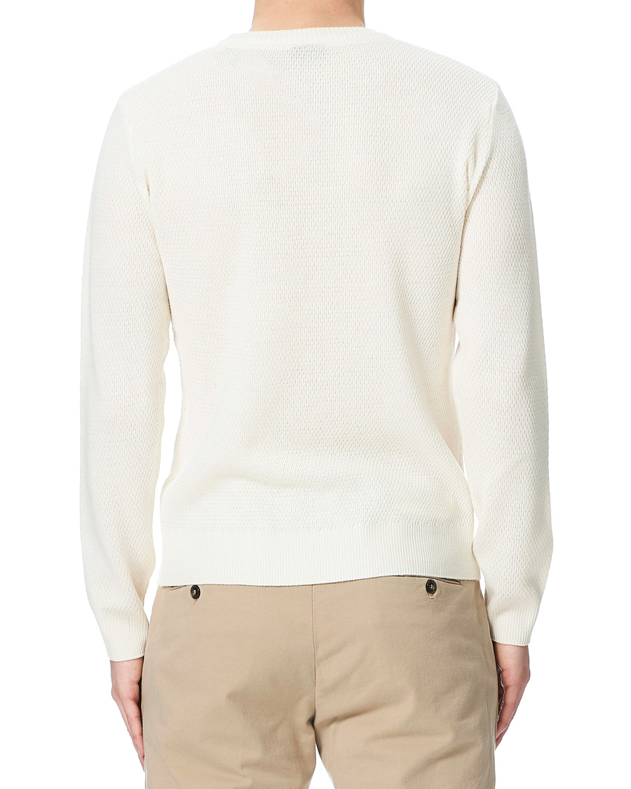 Heren | Truien | Stenströms | Textured Merino Crew Neck Off White