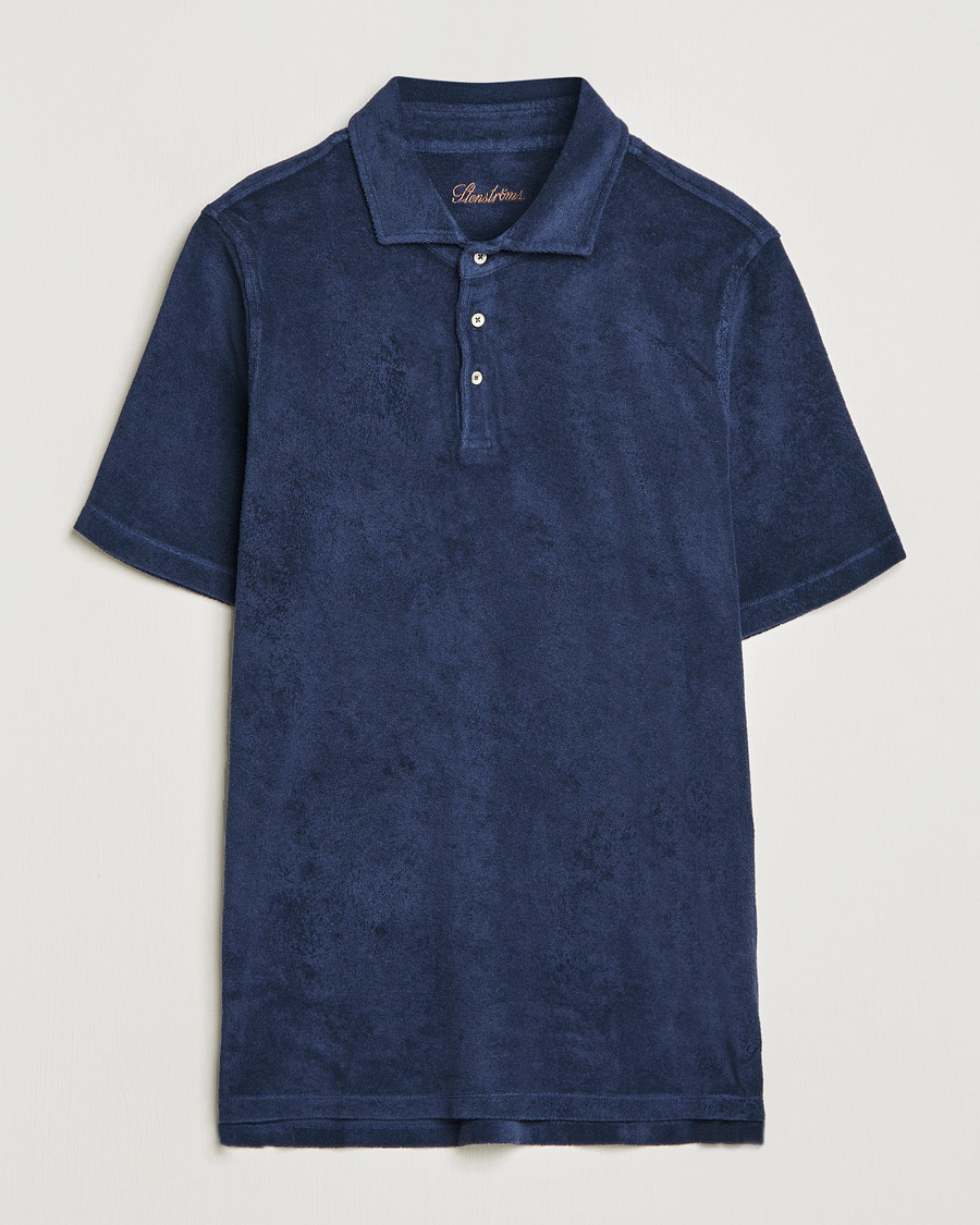 Heren | Polo's | Stenströms | Terry Cotton Poloshirt Navy