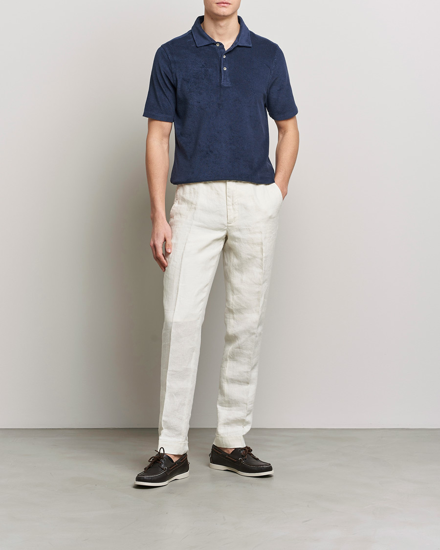Heren | Polo's | Stenströms | Terry Cotton Poloshirt Navy