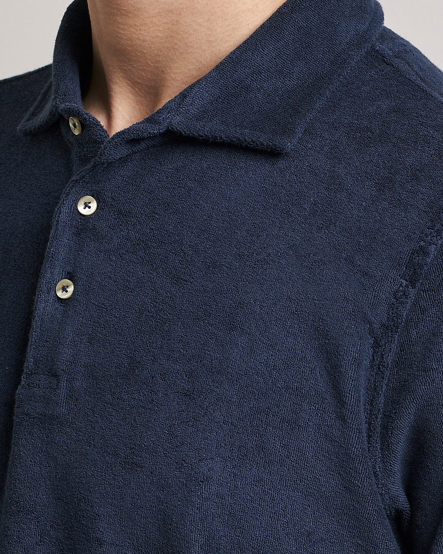 Heren | Polo's | Stenströms | Terry Cotton Poloshirt Navy