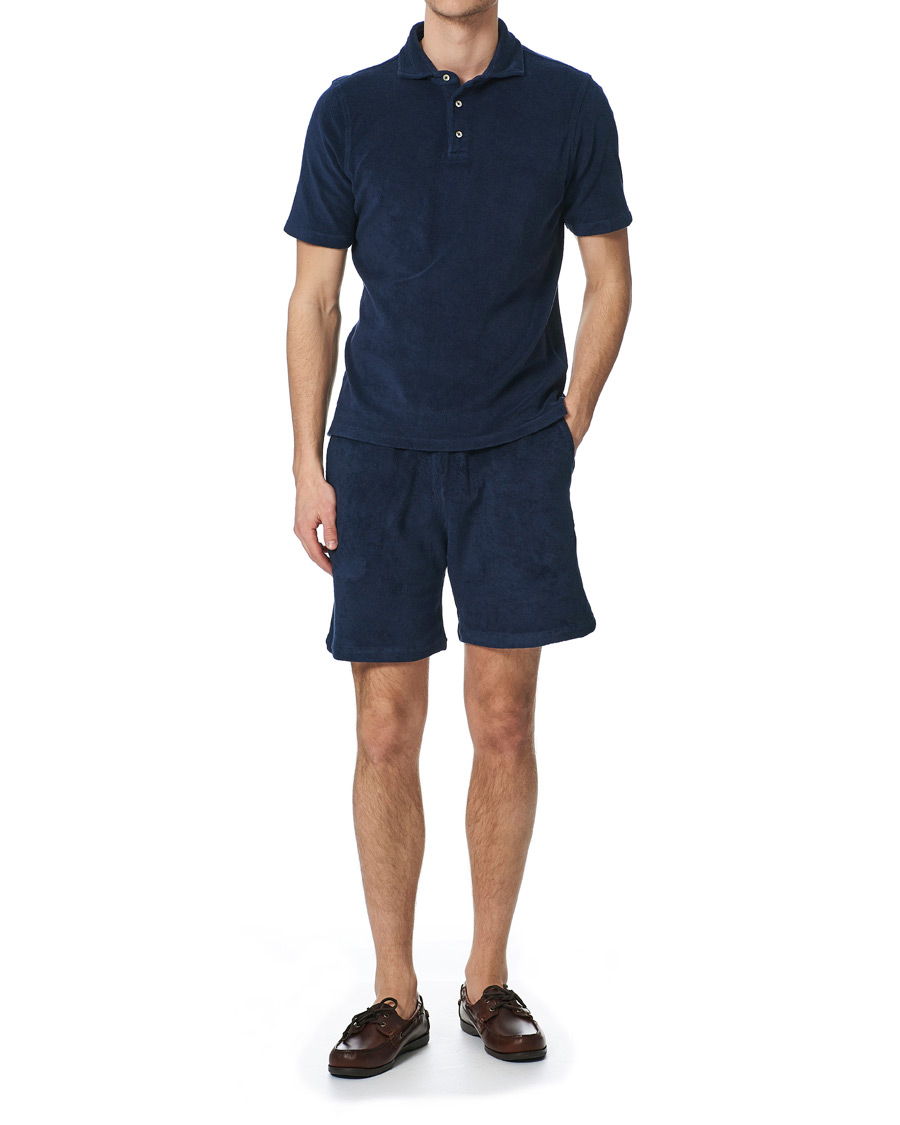 Heren | Korte broek | Stenströms | Towelling Cotton Shorts Navy