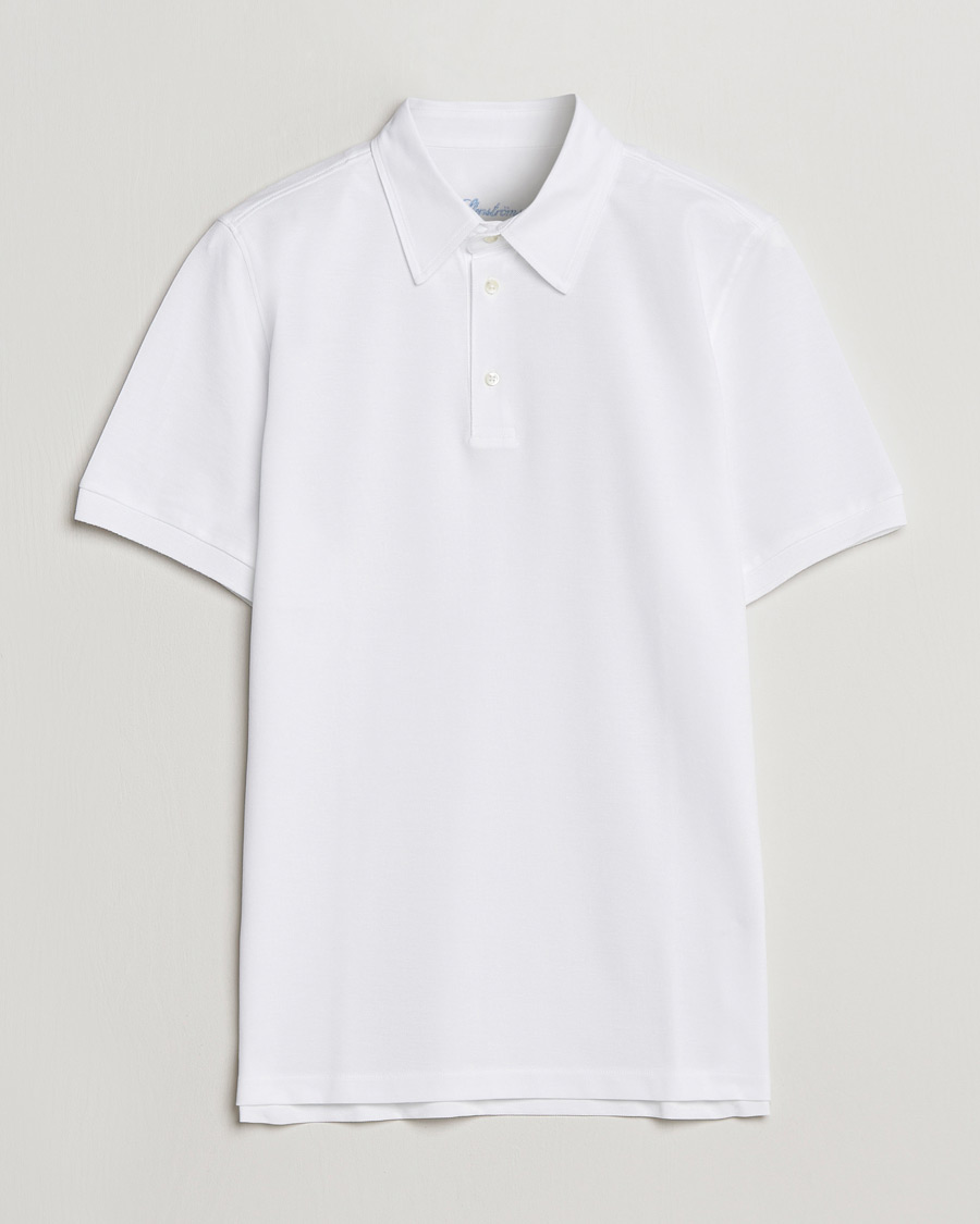 Heren | Polo's | Stenströms | Cotton Polo Shirt White