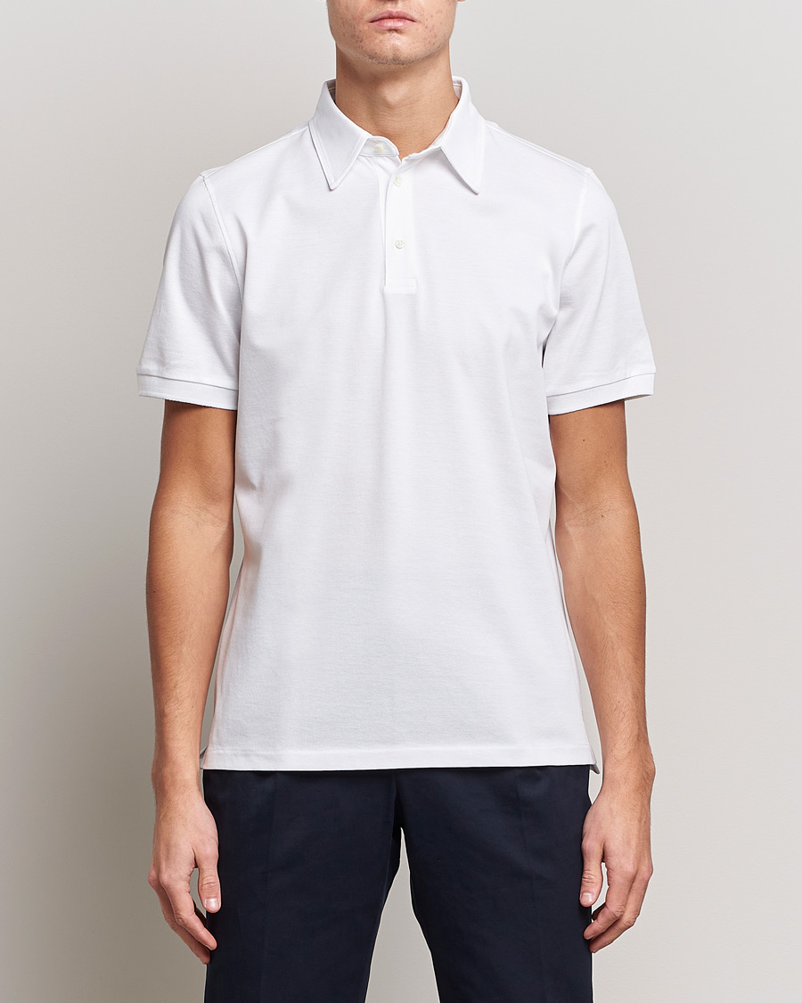 Heren | Poloshirts met korte mouwen | Stenströms | Cotton Polo Shirt White