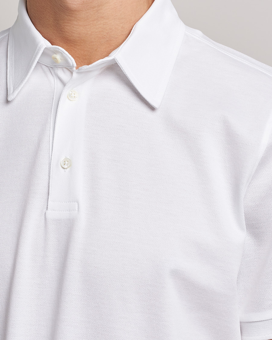 Heren | Polo's | Stenströms | Cotton Polo Shirt White
