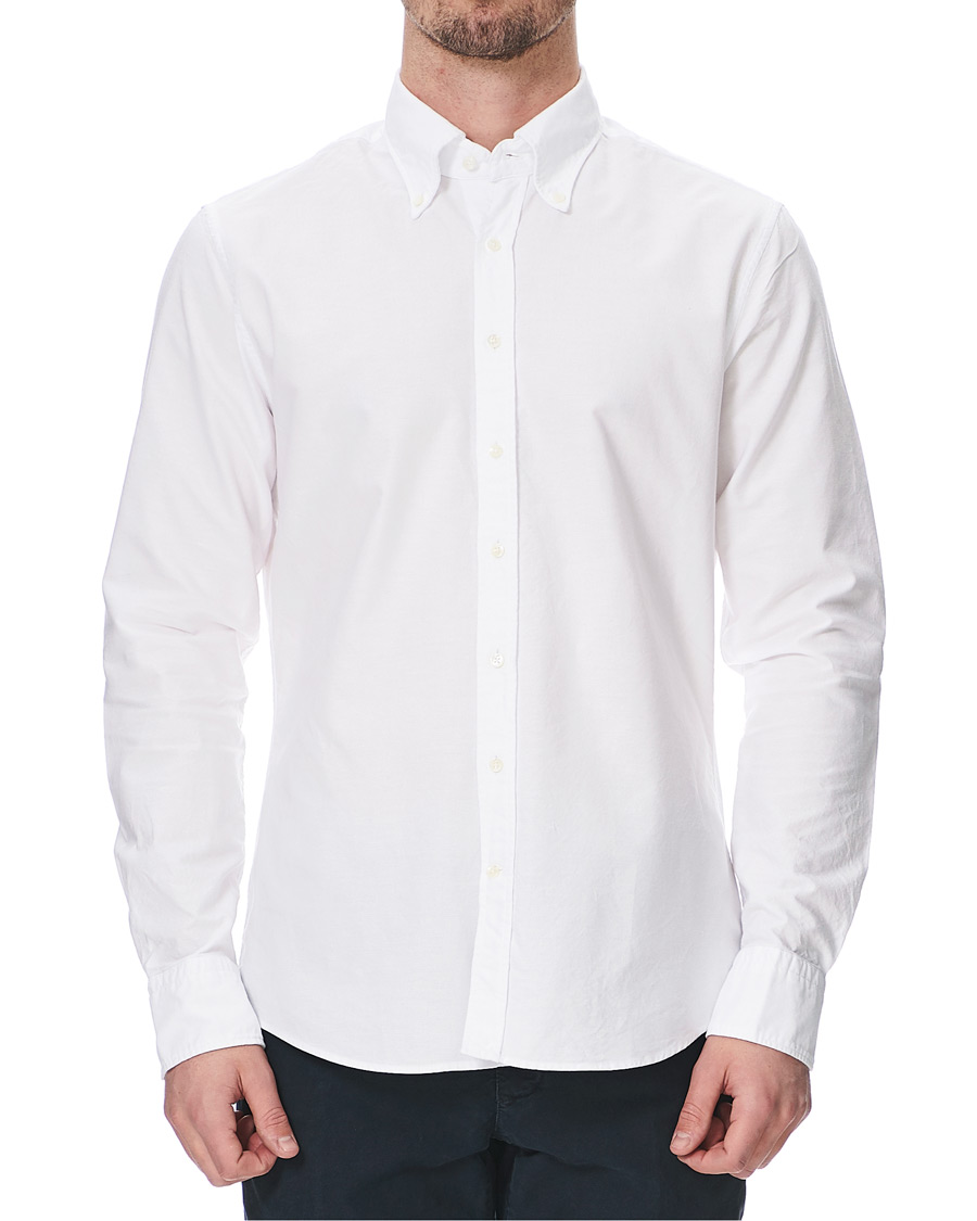 Heren | Overhemden | Stenströms | Slimline Oxford Shirt White