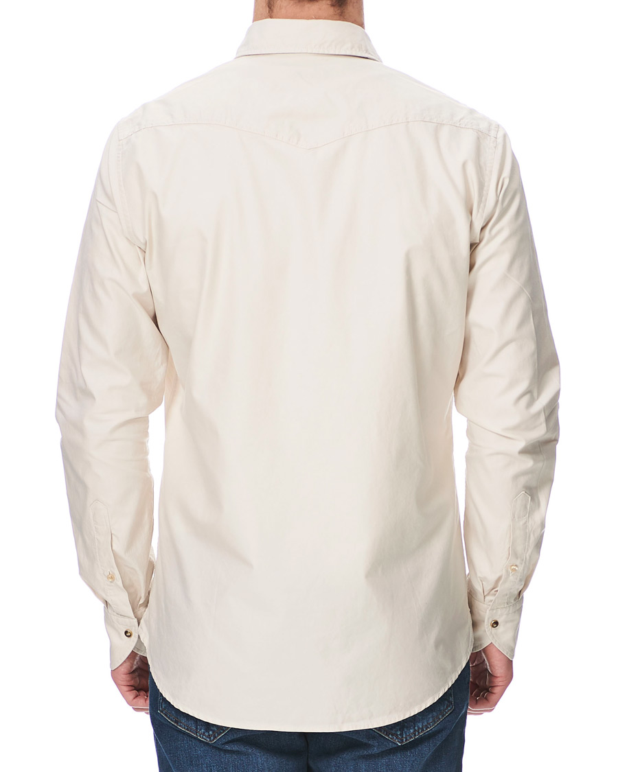 Heren | Overhemden | Stenströms | Slimline Twill Western Shirt Beige