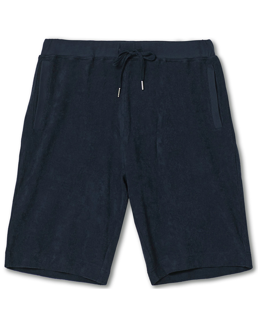 Heren | Korte broek | Sunspel | Organic Cotton Towelling Shorts Navy