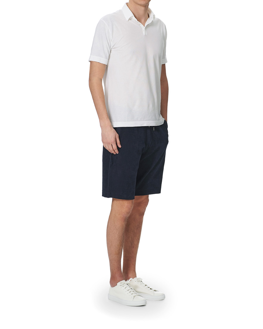 Heren | Korte broek | Sunspel | Organic Cotton Towelling Shorts Navy