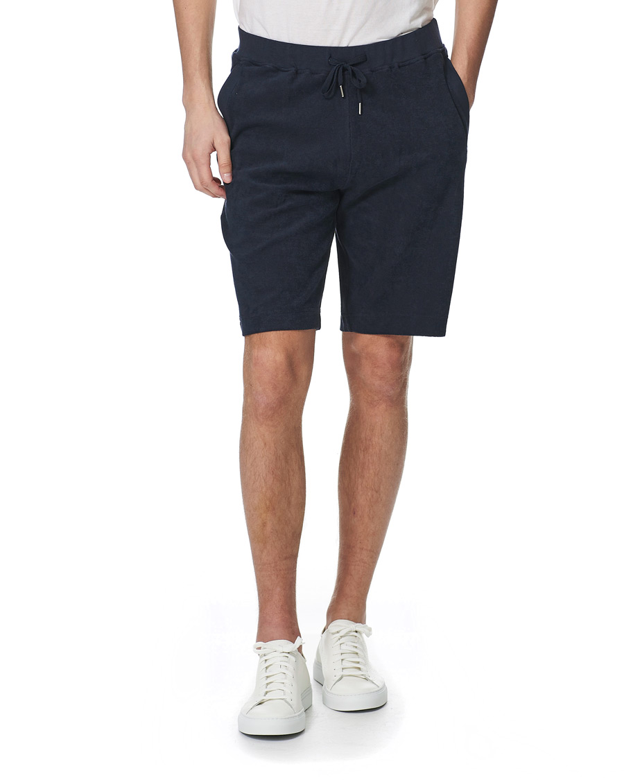 Heren | Korte broek | Sunspel | Organic Cotton Towelling Shorts Navy