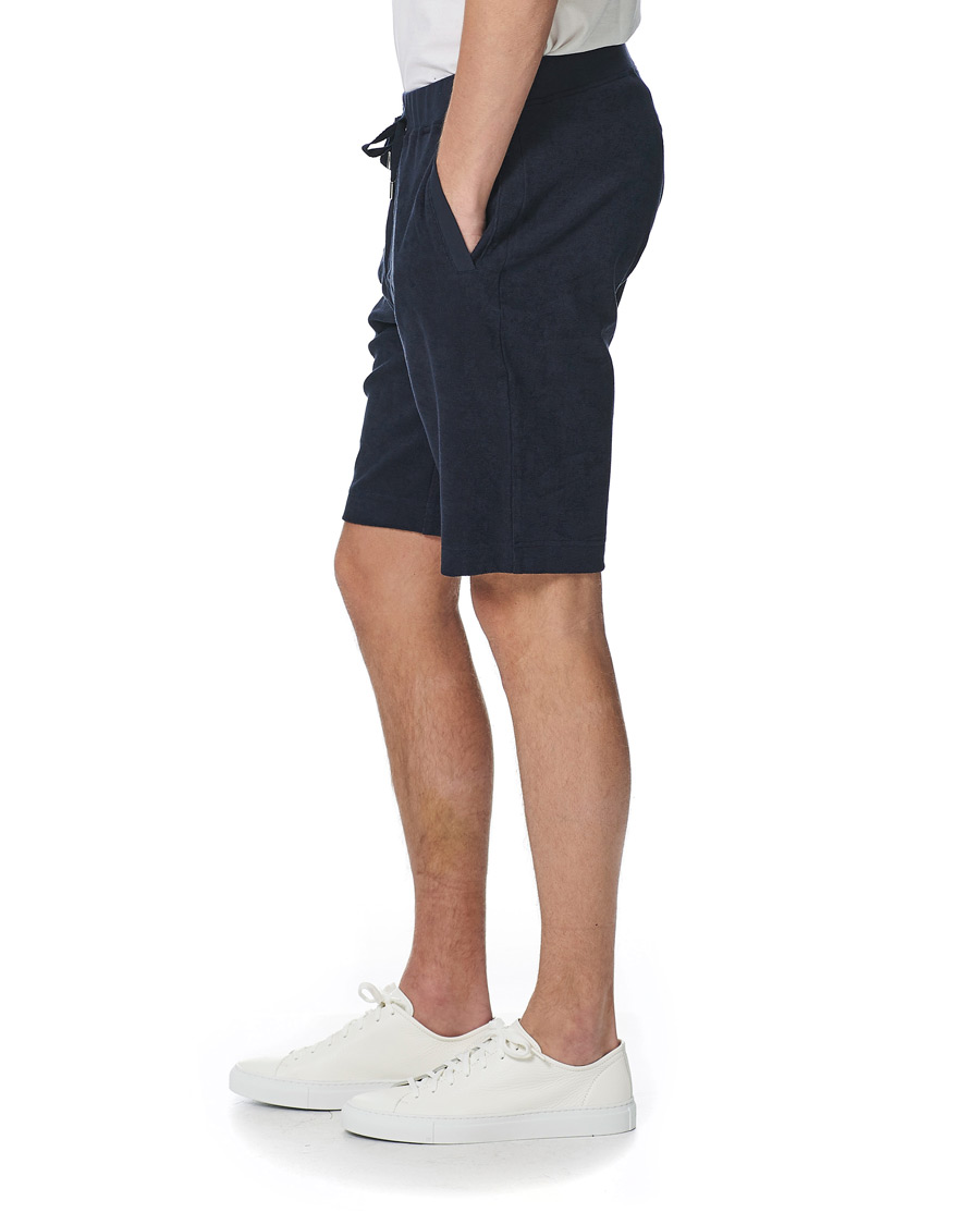 Heren | Korte broek | Sunspel | Organic Cotton Towelling Shorts Navy