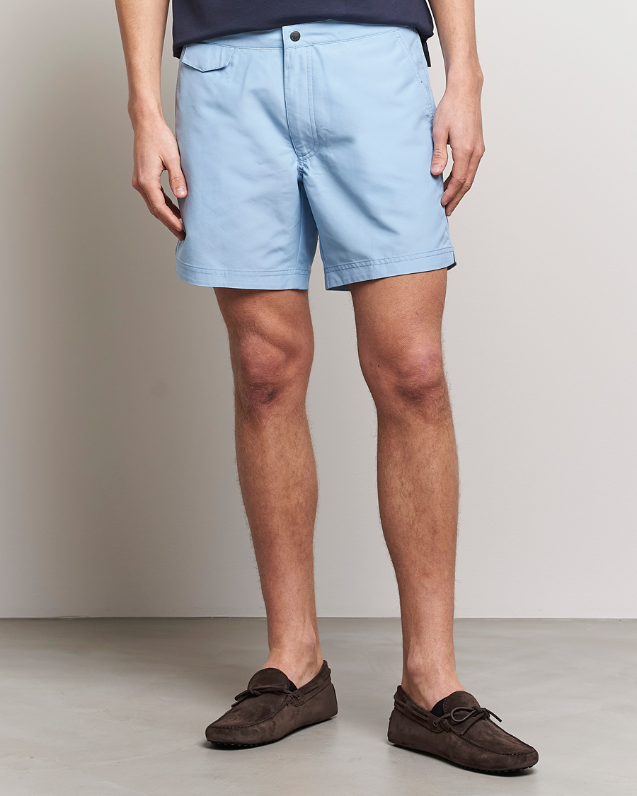 Heren | Zwembroek | Sunspel | Recycled Seaqual Tailored Swim Shorts Light Blue