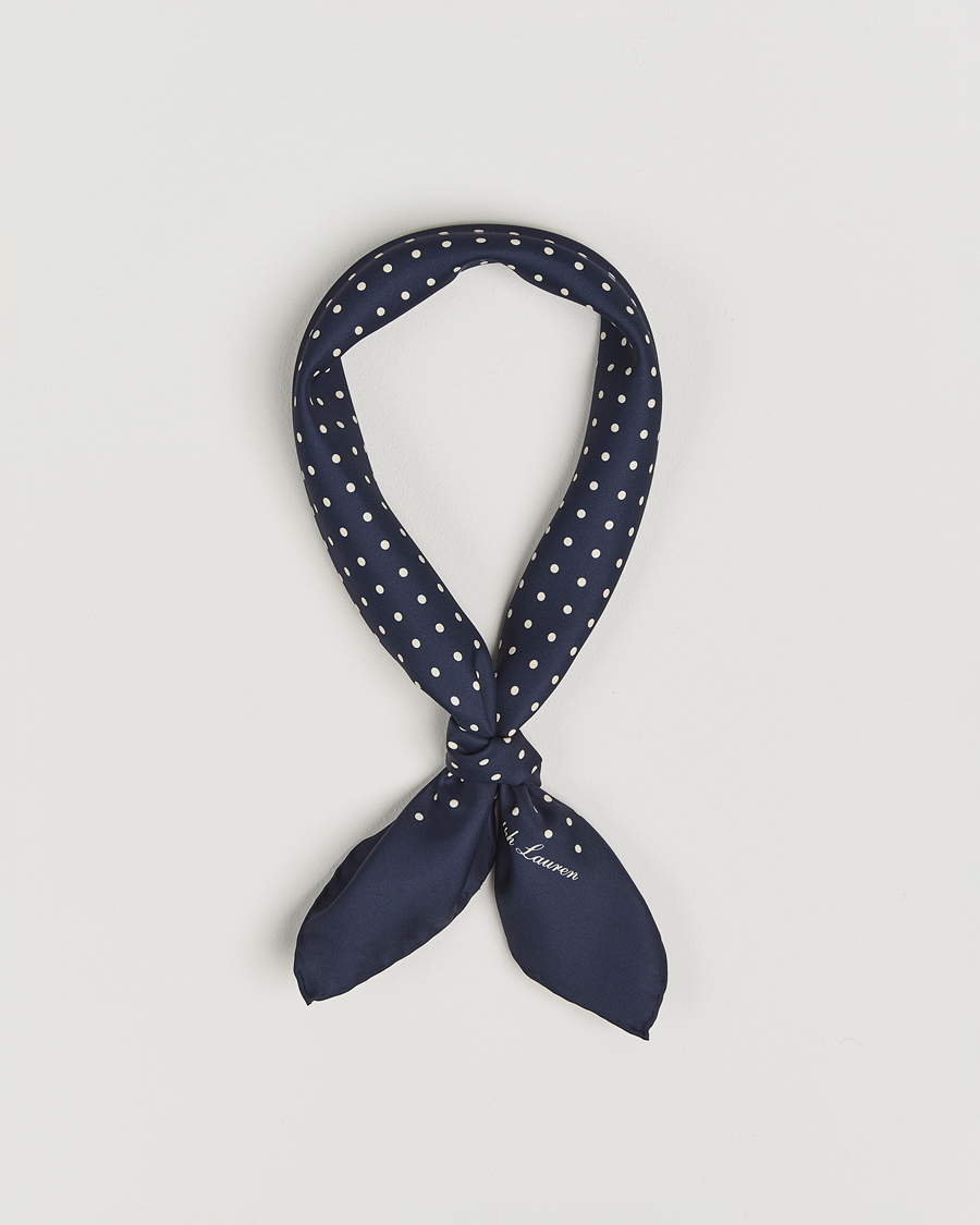 Heren | Sjaals | Ralph Lauren Purple Label | Printed Dot Scarf Navy