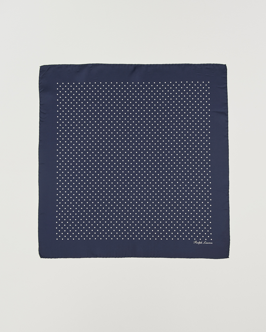 Heren | Sjaals | Ralph Lauren Purple Label | Printed Dot Scarf Navy
