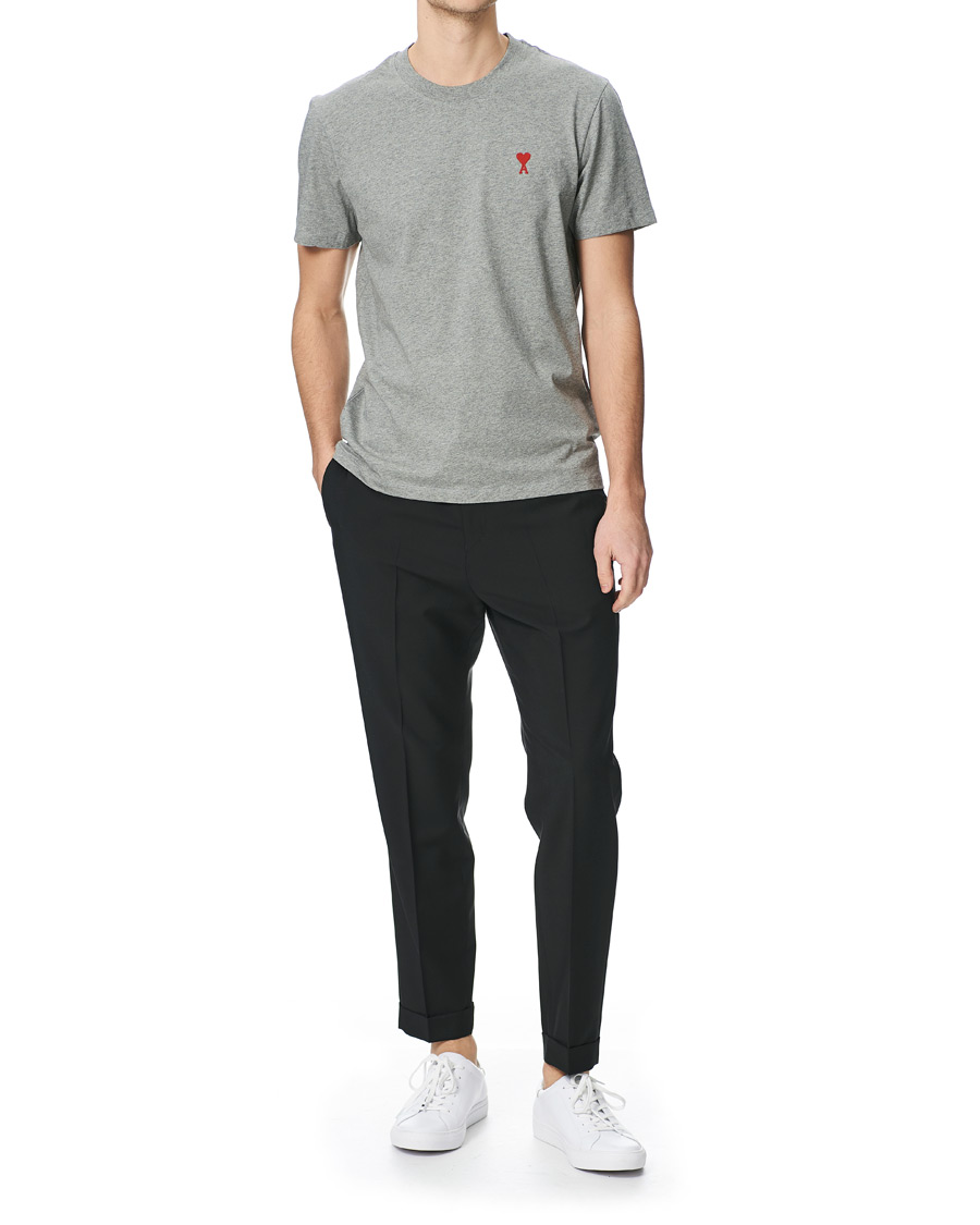 Heren | T-shirts | AMI | Heart Short Sleeve Tee Heather Grey