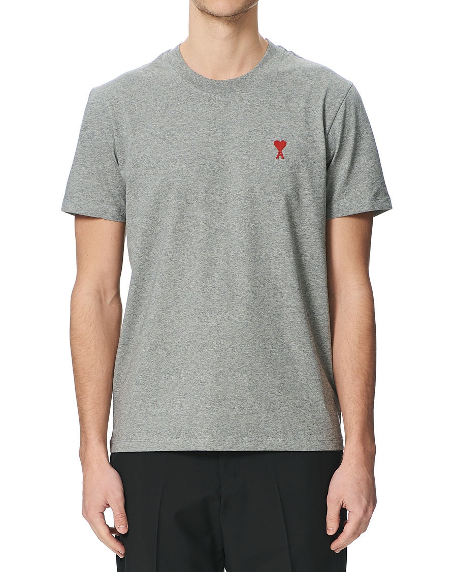 Heren | T-shirts | AMI | Heart Short Sleeve Tee Heather Grey