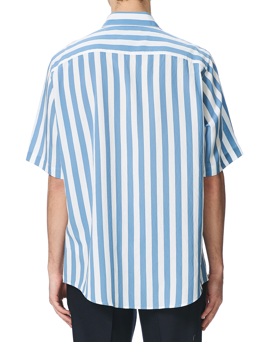 Heren | Overhemden | AMI | Summer Fit Short Sleeve Shirt Light Blue/White