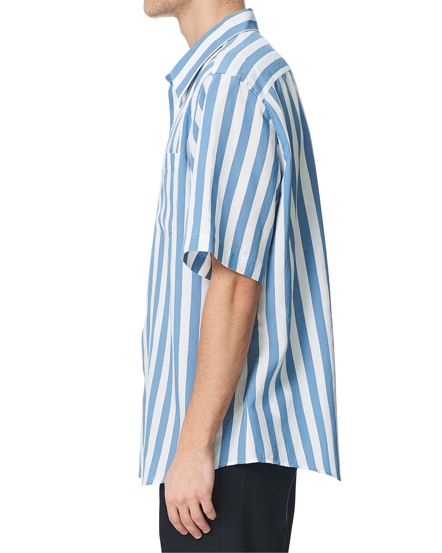 Heren | Overhemden | AMI | Summer Fit Short Sleeve Shirt Light Blue/White