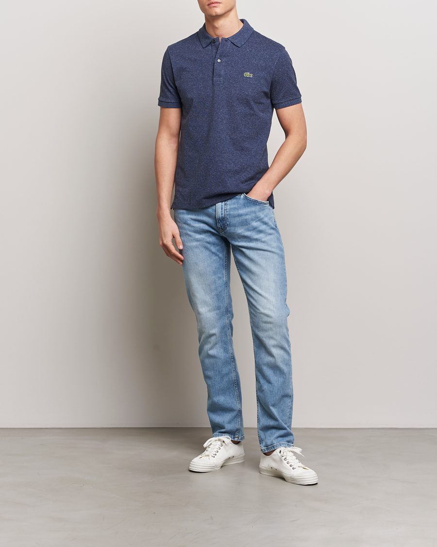 Heren | Polo's | Lacoste | Slim Fit Polo Piké Heather Nebula