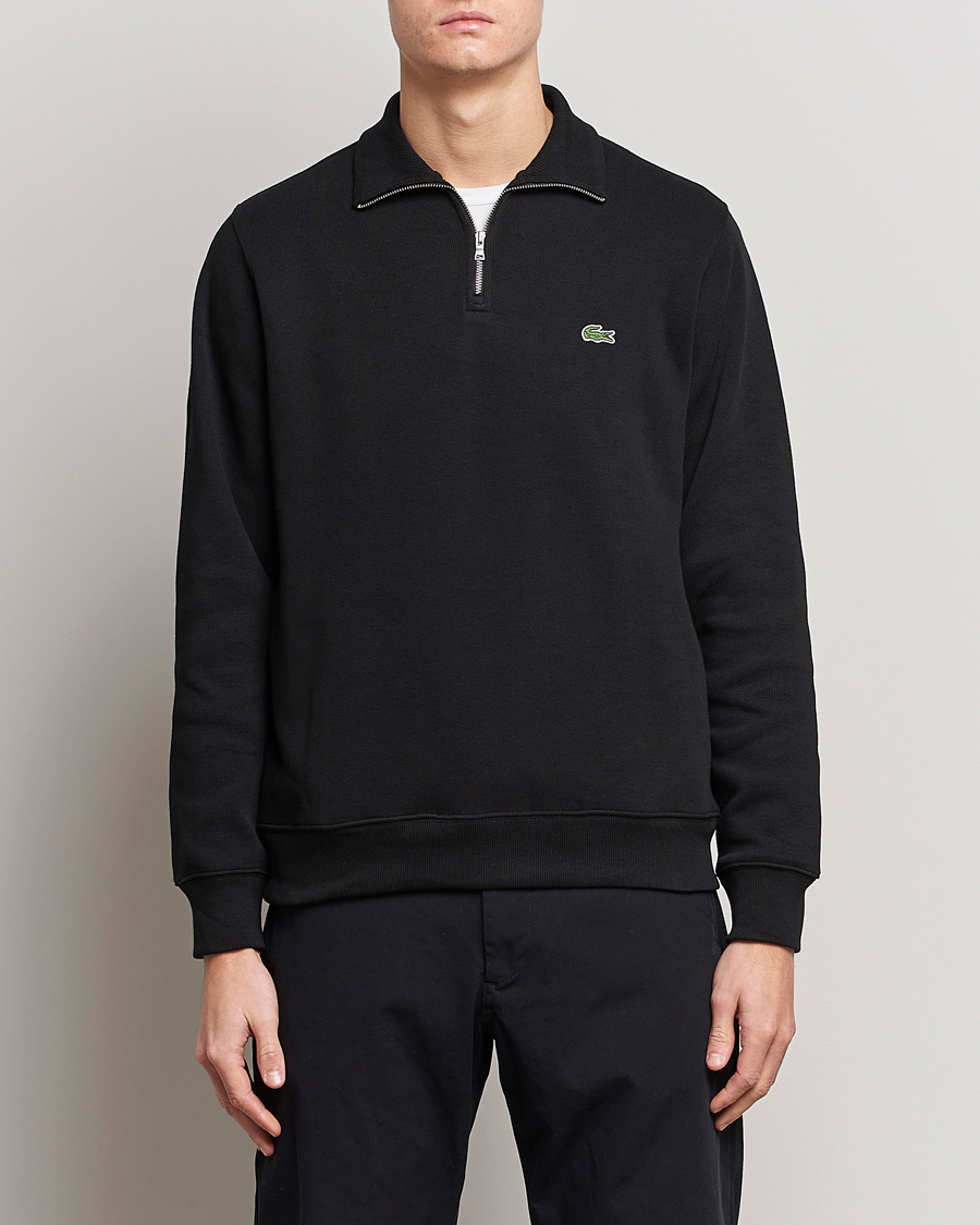 Heren | Lacoste | Lacoste | Rib Interlock Half Zip Black