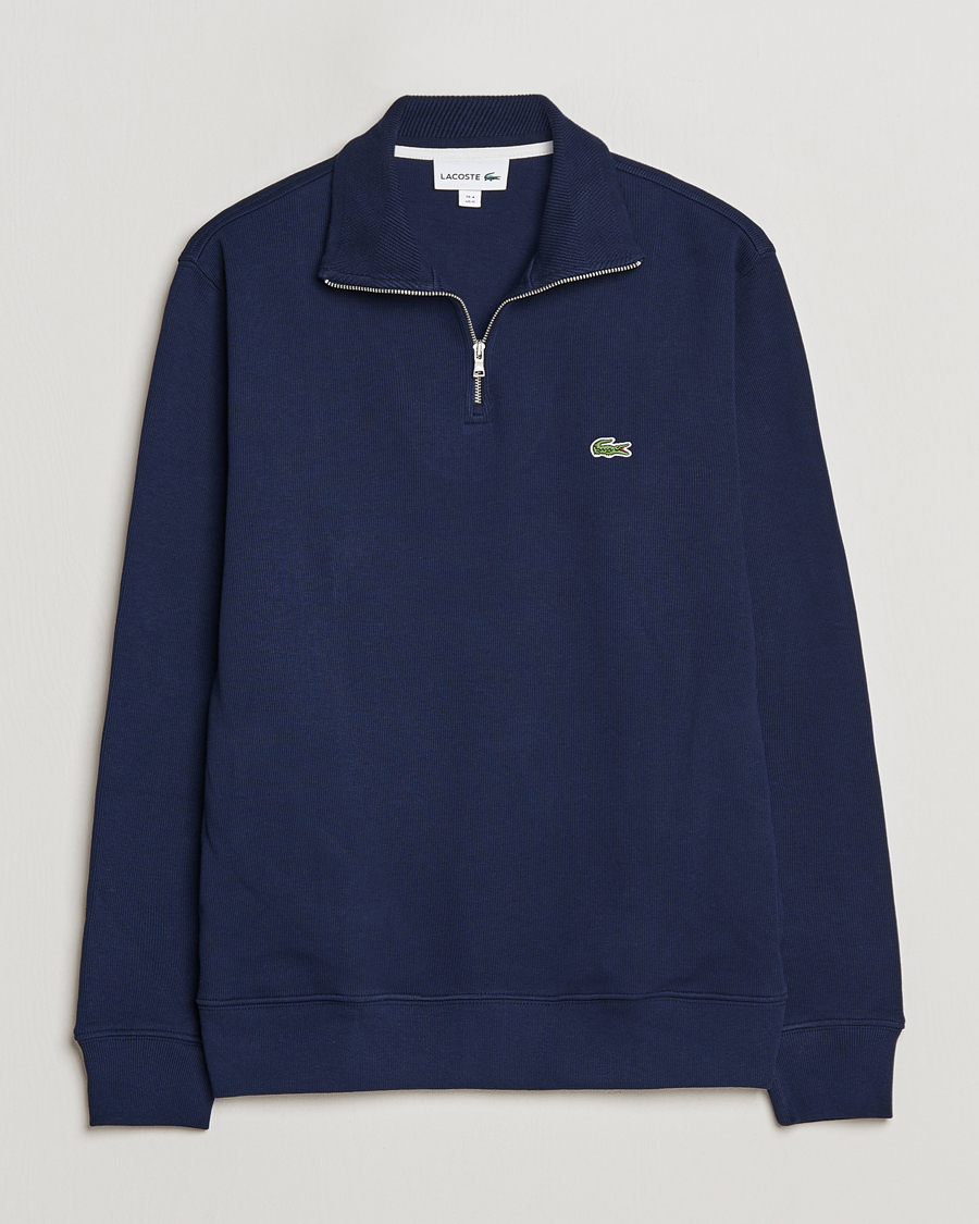 Heren | Truien | Lacoste | Rib Interlock Half Zip Navy