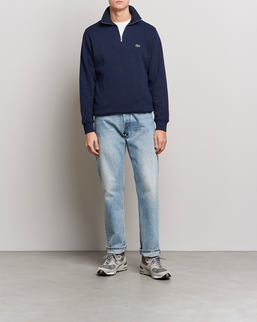 Heren | Truien | Lacoste | Rib Interlock Half Zip Navy
