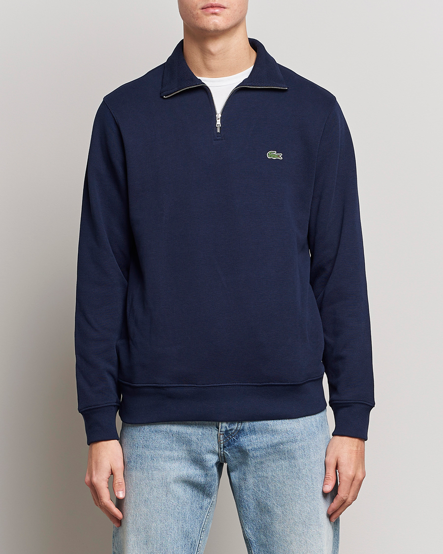 Heren | Stylesegment Casual Classics | Lacoste | Rib Interlock Half Zip Navy