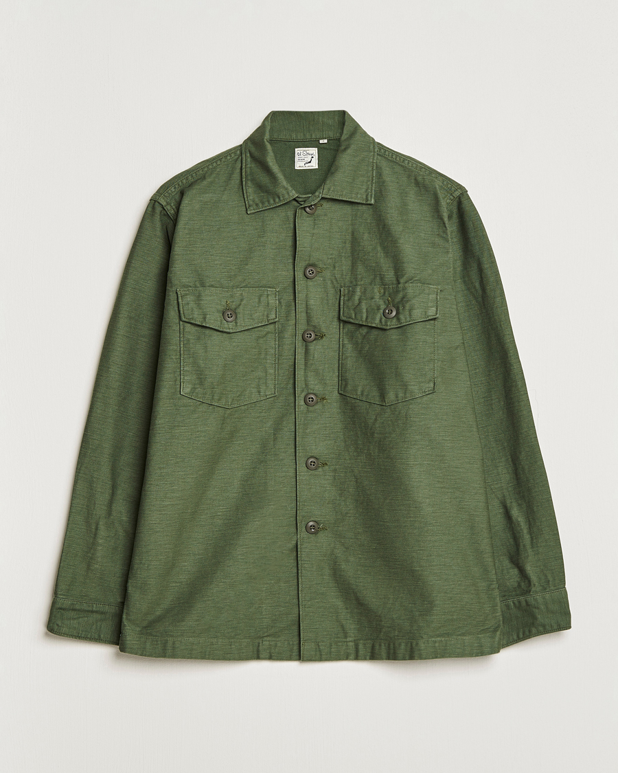 Heren | orSlow | orSlow | Cotton Sateen US Army Overshirt Green