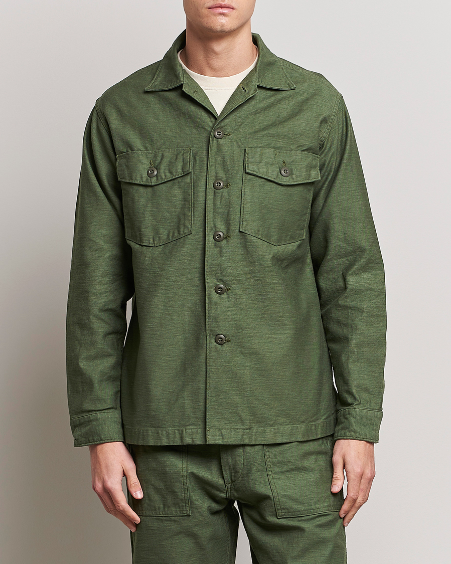 Heren | Overshirts | orSlow | Cotton Sateen US Army Overshirt Green