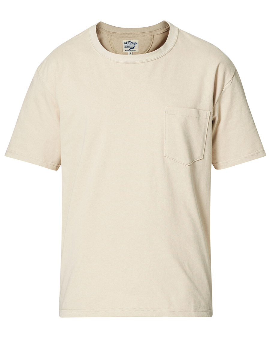 Heren | T-shirts | orSlow | Military Pocket Tee Beige
