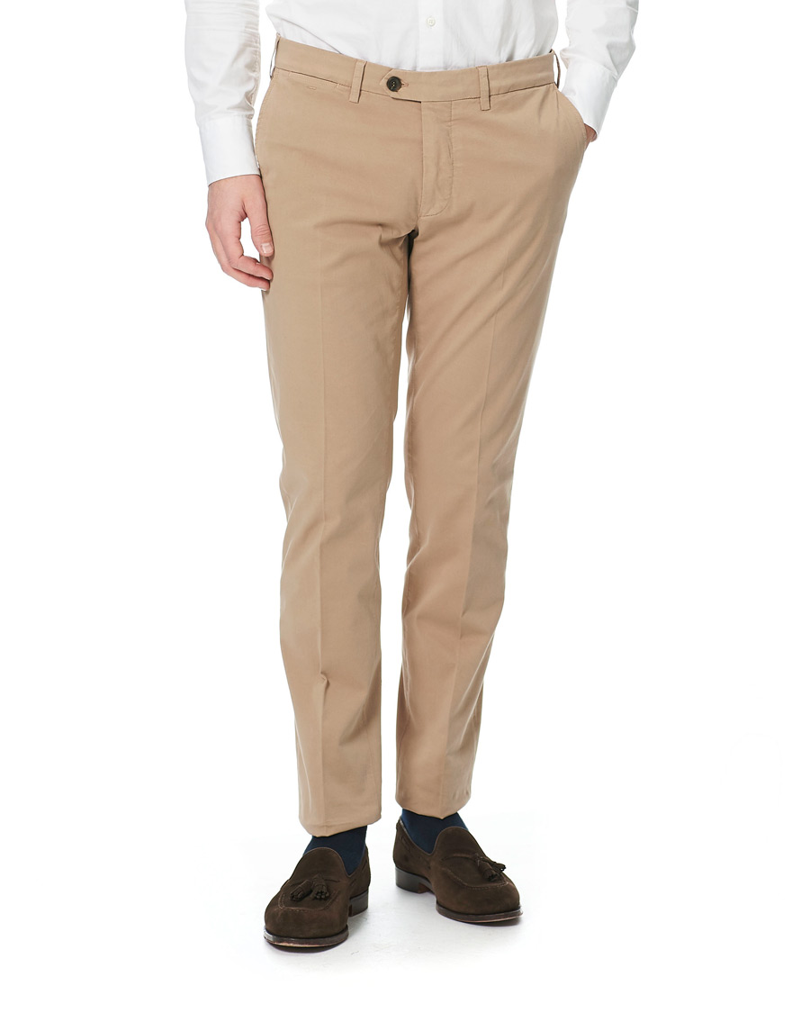 Heren | Broeken | Canali | Cotton Stretch Chinos Beige