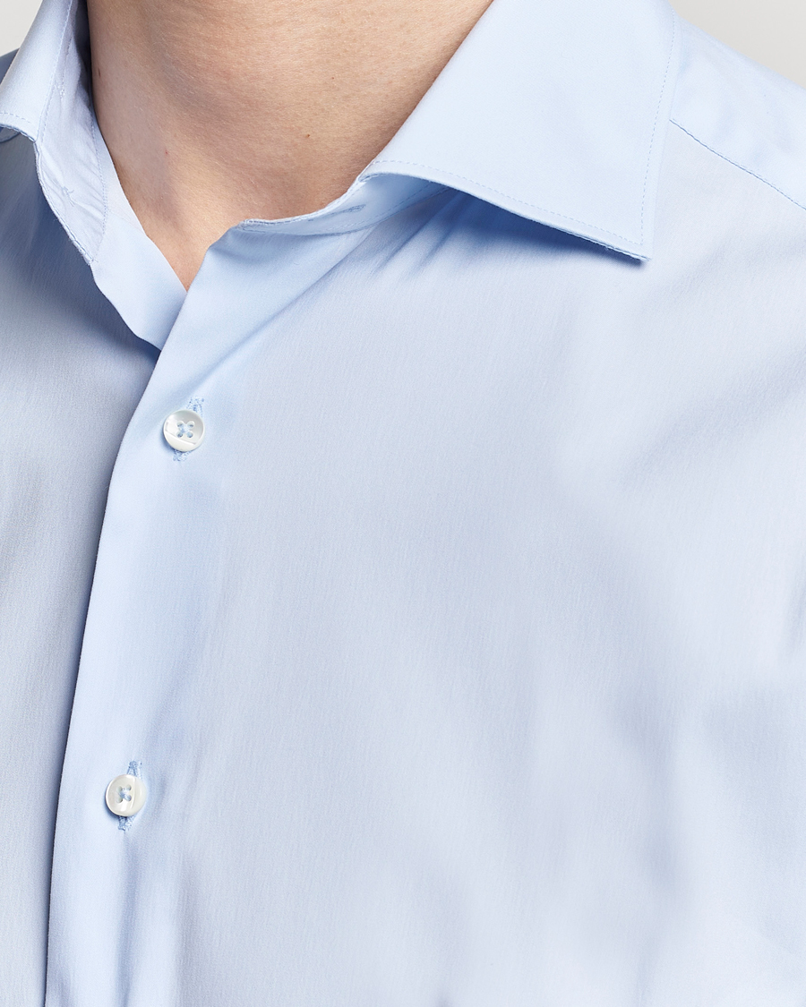 Heren | Overhemden | Canali | Slim Fit Cotton/Stretch Shirt Light Blue