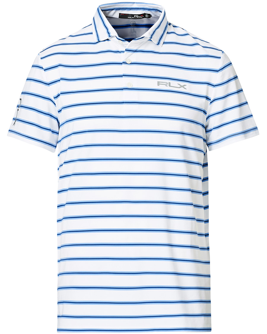 Heren | Polo's | RLX Ralph Lauren | Airflow Stripe Polo Pure White/Blue