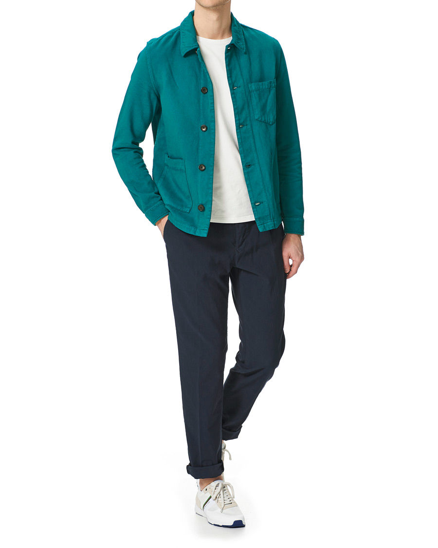 Heren | Overhemden | PS Paul Smith | Cotton/Linen Overshirt Petrol