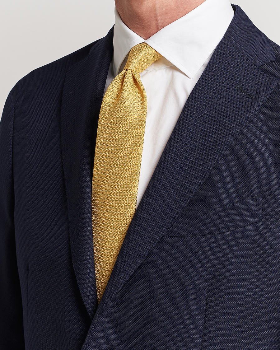 Heren |  | Amanda Christensen | Silk Grenadine 8 cm Tie Lemon