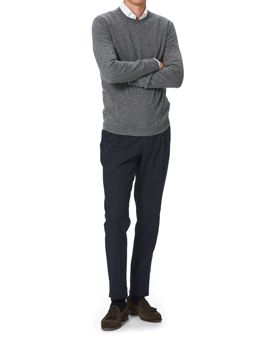 Heren | Truien | People's Republic of Cashmere | Cashmere Roundneck Heather Grey