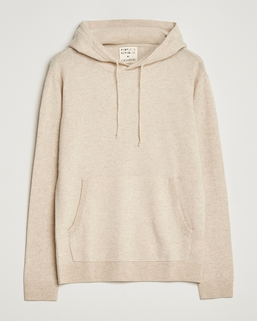 Heren | Truien | People's Republic of Cashmere | Cashmere Hoodie Oatmilk