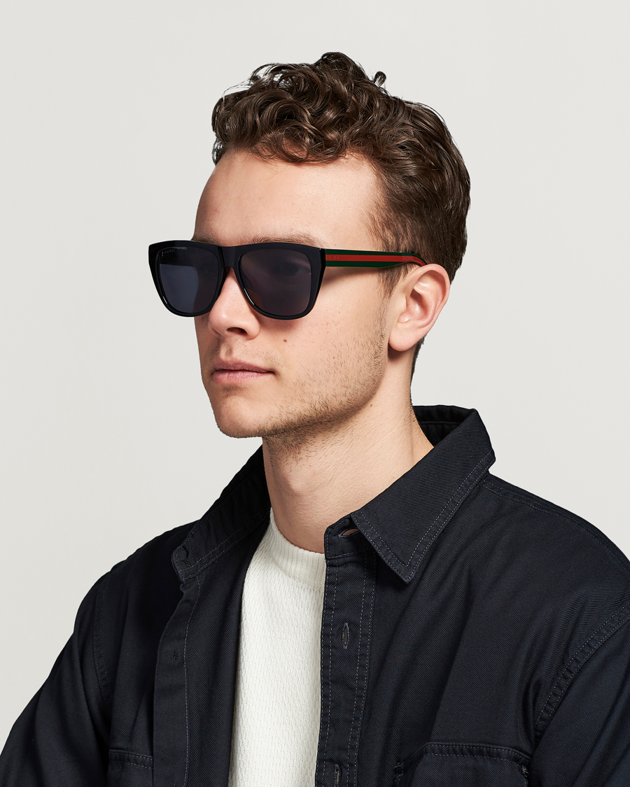 Heren | D-frame zonnebrillen | Gucci | GG0926S Sunglasses Black/Green