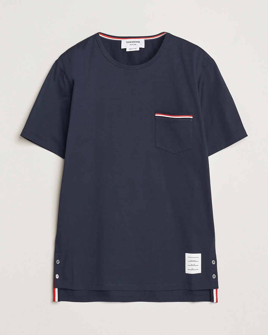 Heren | T-shirts | Thom Browne | Short Sleeve Pocket T-Shirt Navy