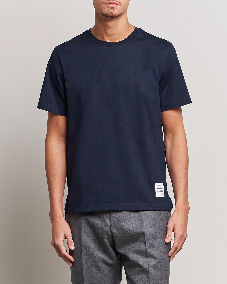 Heren | T-shirts met korte mouwen | Thom Browne | Relaxed Fit Short Sleeve T-Shirt Navy