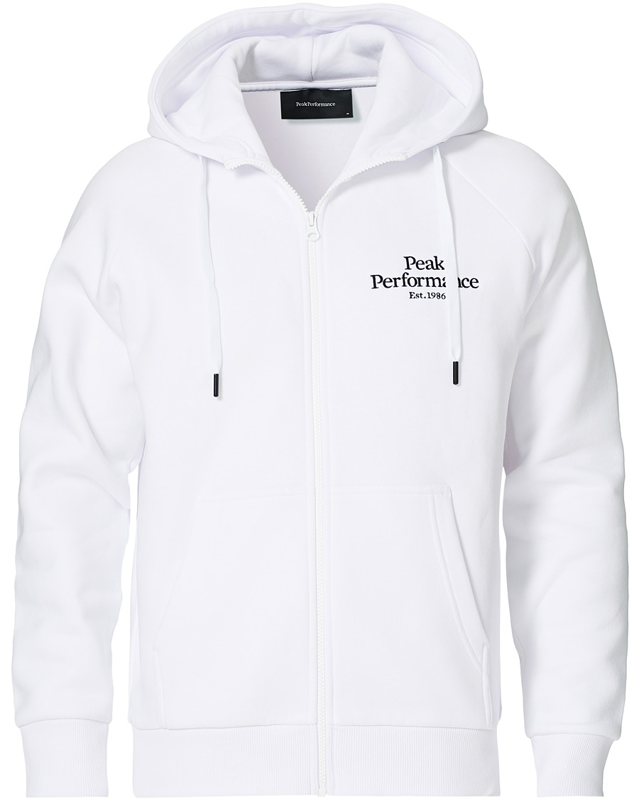 Heren | Truien | Peak Performance | Original Logo Full Zip Hoodie White