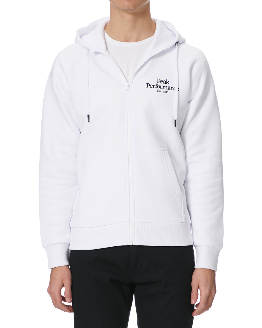 Heren | Truien | Peak Performance | Original Logo Full Zip Hoodie White