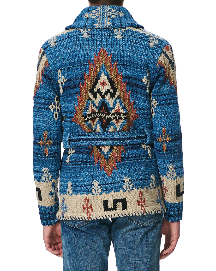 Heren | Truien | RRL | Ranch Belted Shawl Cardigan Indigo/Cream